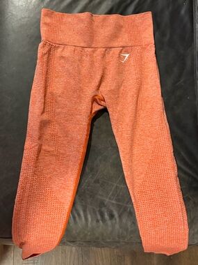 Gymshark Coral Orange Seamless Leggings
